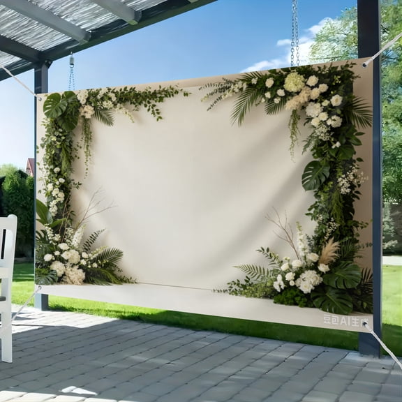 7x5ft Green Vine Floral Wall Photography Backdrop, Natural Plant Leaves Botanical Background for Wedding & Portrait Studio Shooting, Polyester Backdrop with Grommets, 1PC