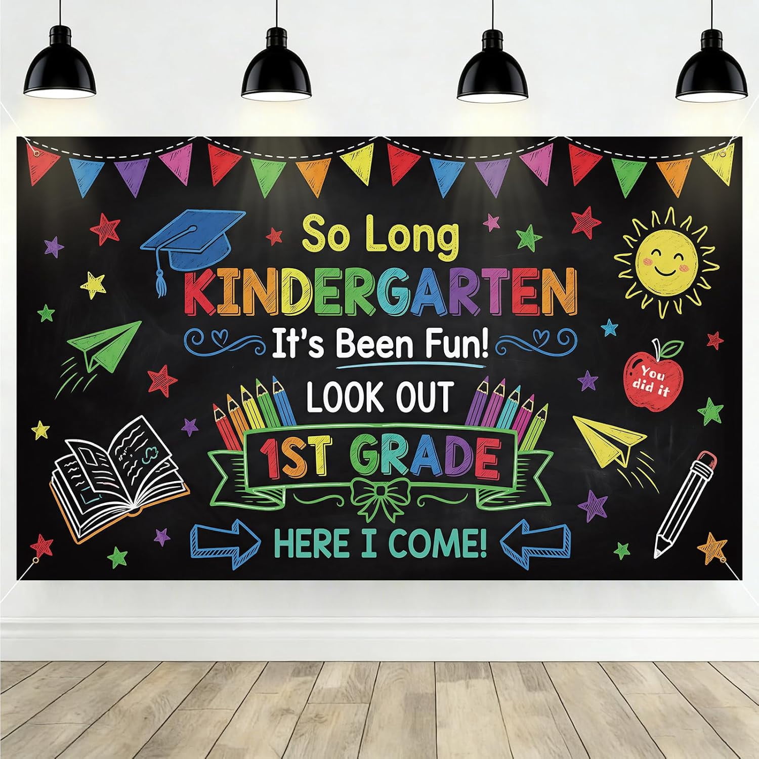 7x5ft Kindergarten Congrats to 1st Grade Backdrop Class of 2026 ...