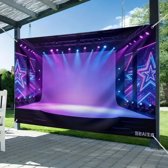 7x5ft Modern Concert Stage Spotlight Backdrop Dark Show Stage Atmosphere Music Themed Party Portrait Background
