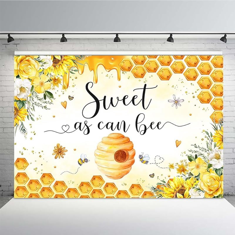 Honey Bee Theme Yellow Baby Shower Arch Backdrop Kit