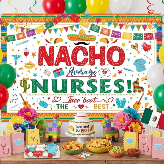 7x5ft Nacho Average Nurse Backdrop Cna Cinco De Mayo Fiesta Nursing Assistant Background Party Decorations Banner Photo Booth Props
