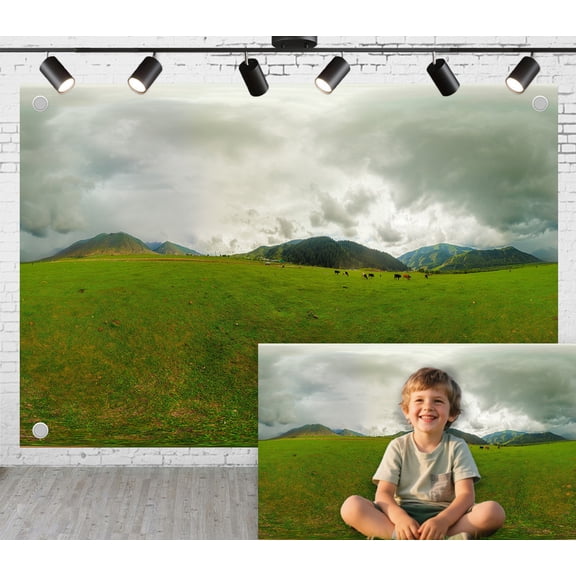 7x5ft Outdoor Background Misty Forest Meadow Sunset Glow Scenic Wedding Photoshoot Birthday Party Photography Backdrop