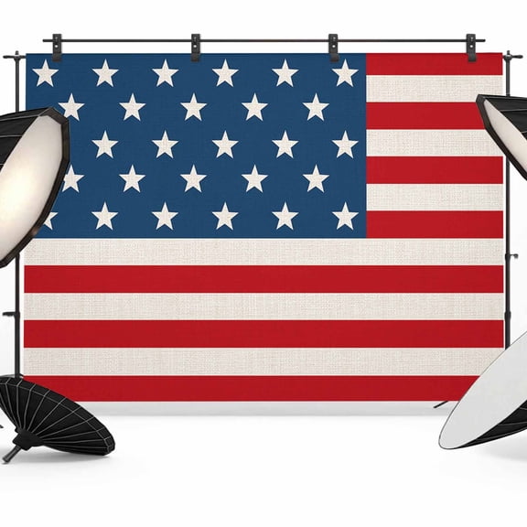 7x5ft Photo Backdrop, 4th of July Soft Polyester Backdrop Curtains Photography Backdrops, Red Stripes Independence Day Brushed Background for Photoshoots Studio Video Portrait Parties