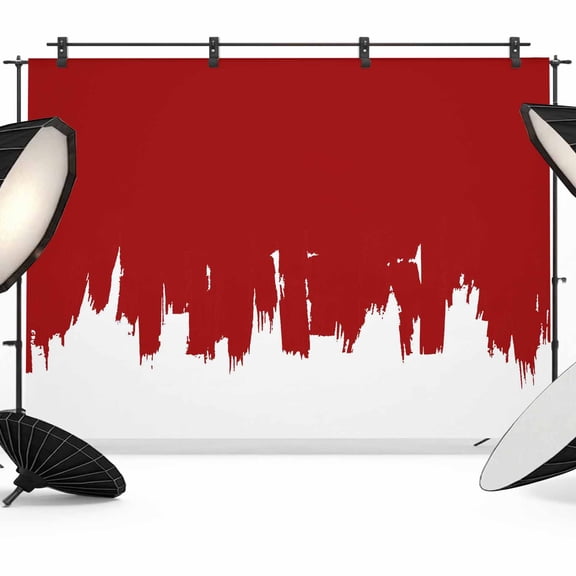 7x5ft Photo Backdrop, Abstract Red Soft Polyester Backdrop Curtains Photography Backdrops, Modern Minimalist Graffiti Artwork Brushed Background for Photoshoots Studio Video Portrait Parties