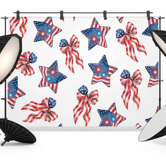 7x5ft Photo Backdrop, American Flag Soft Polyester Backdrop Curtains Photography Backdrops, 250 Anniversary Freedom Veteran Day Firework Brushed Background for Photoshoots Studio Video Portrait Party