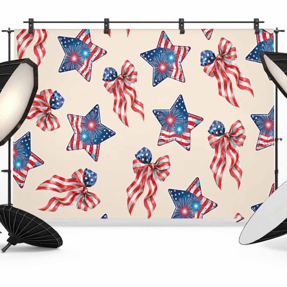 7x5ft Photo Backdrop, American Flag Soft Polyester Backdrop Curtains Photography Backdrops, 250 Anniversary Freedom Veteran Day Ribbon Brushed Background for Photoshoots Studio Video Portrait Parties