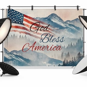7x5ft Photo Backdrop, American Flag Soft Polyester Backdrop Curtains Photography Backdrops, 4th of July Independence Day Forest Rustic Brushed Background for Photoshoots Studio Video Portrait Parties