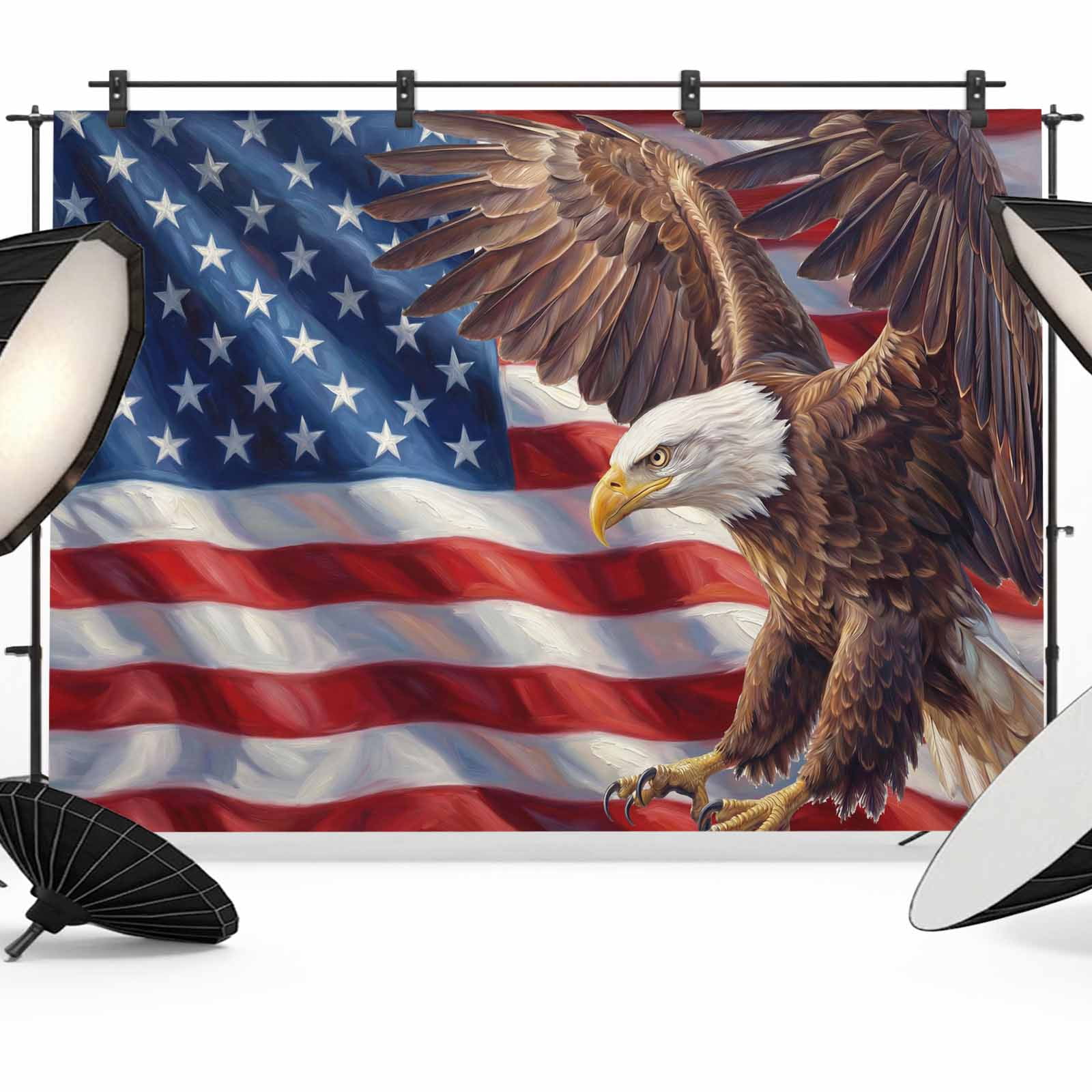 7x5ft Photo Backdrop, American Flag Soft Polyester Backdrop Curtains ...