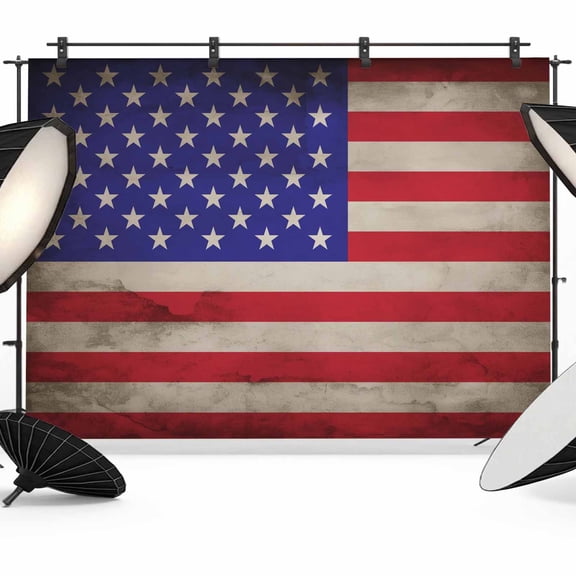 7x5ft Photo Backdrop, American Flag Soft Polyester Backdrop Curtains Photography Backdrops, USA Flag Retro Brushed Background for Photoshoots Studio Video Portrait Parties