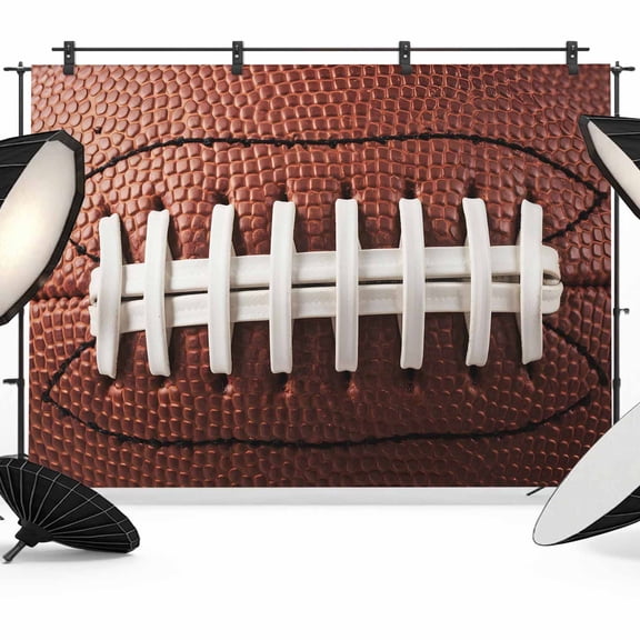7x5ft Photo Backdrop, American Football Laces Soft Polyester Backdrop Curtains Photography Backdrops, Classic Rugby Sports Brushed Background for Photoshoots Studio Video Portrait Parties