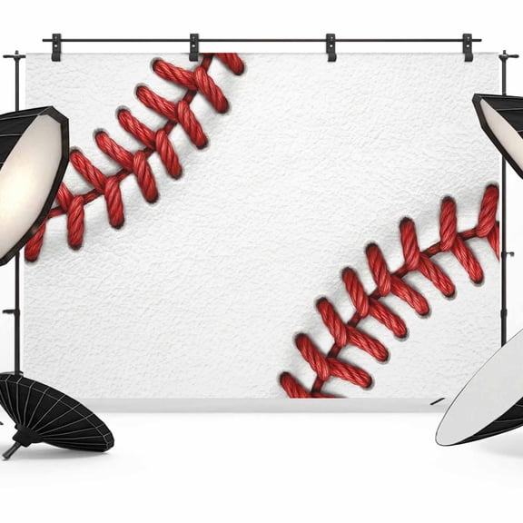 7x5ft Photo Backdrop, Baseball Sport Soft Polyester Backdrop Curtains Photography Backdrops, Modern Abstract Stitching Red Lines Brushed Background for Photoshoots Studio Video Portrait Parties