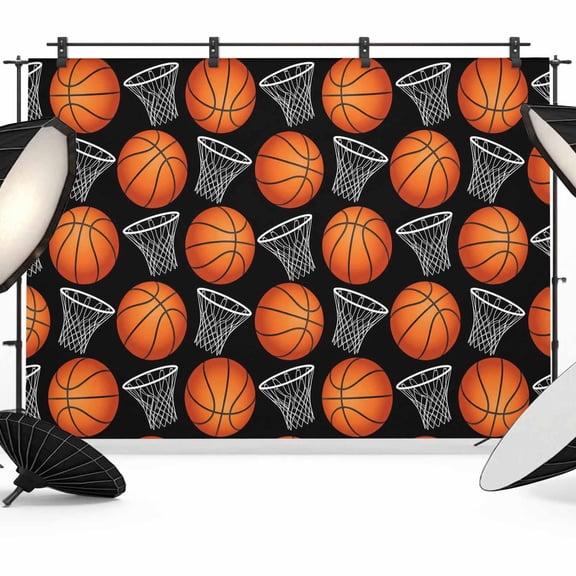 7x5ft Photo Backdrop, Basketball Sports Soft Polyester Backdrop Curtains Photography Backdrops, Modern Minimalist Grey Basket Hoop Brushed Background for Photoshoots Studio Video Portrait Parties
