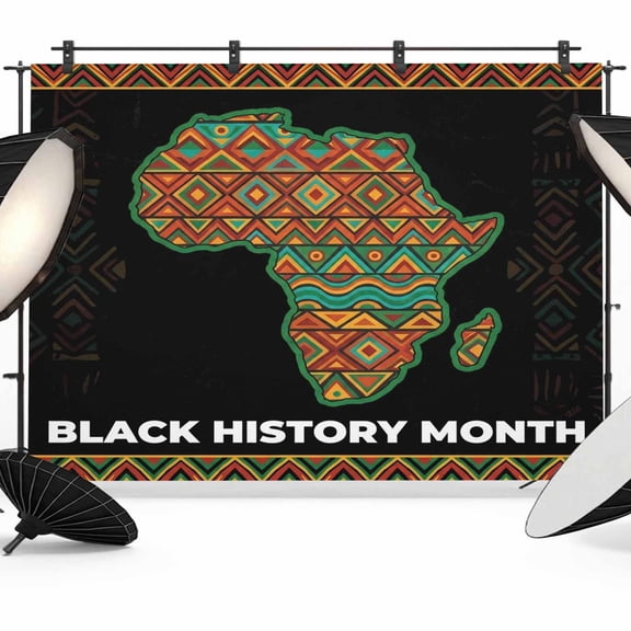 7x5ft Photo Backdrop, Black History Month Soft Polyester Backdrop Curtains Photography Backdrops, Abstract African Geometric Brushed Background for Photoshoots Studio Video Portrait Parties