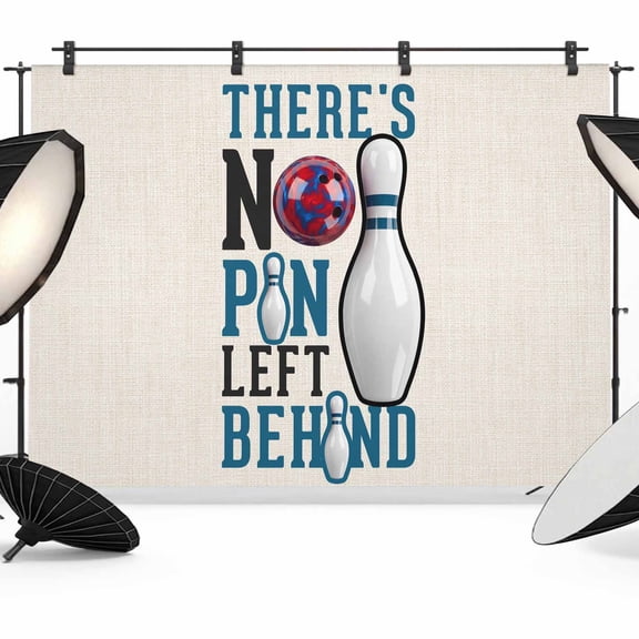7x5ft Photo Backdrop, Blue Brown Bowling Soft Polyester Backdrop Curtains Photography Backdrops, Modern Minimalist Funny Words Balls Brushed Background for Photoshoots Studio Video Portrait Parties