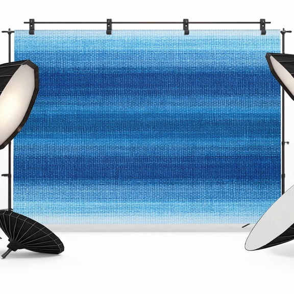 7x5ft Photo Backdrop, Blue Ombre Stripes Soft Polyester Backdrop Curtains Photography Backdrops, Modern Gradient Abstract Texture Brushed Background for Photoshoots Studio Video Portrait Parties