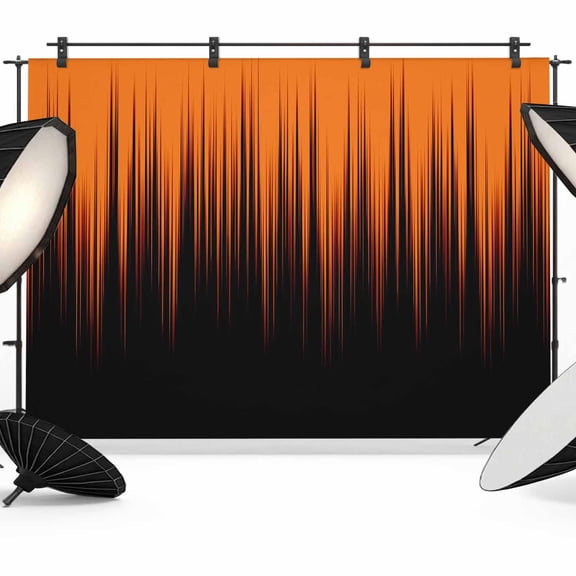 7x5ft Photo Backdrop, Burnt Orange Black Ombre Soft Polyester Backdrop Curtains Photography Backdrops, Modern Abstract Striped Gradient Brushed Background for Photoshoots Studio Portrait Parties