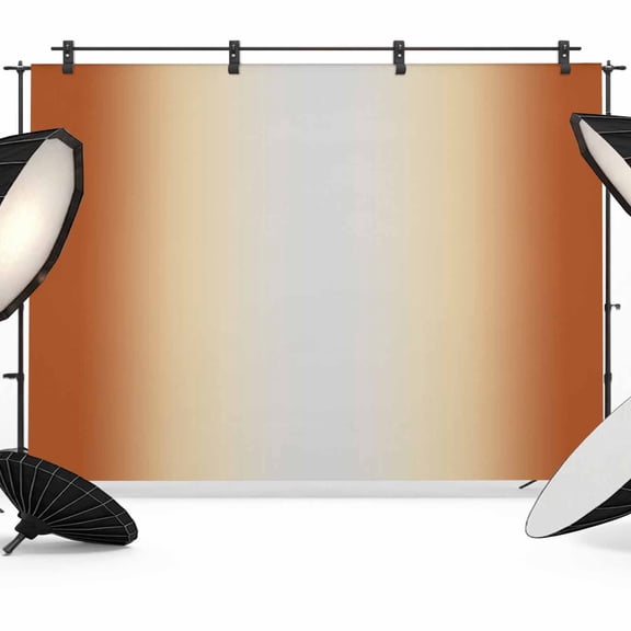 7x5ft Photo Backdrop, Burnt Orange Ombre Soft Polyester Backdrop Curtains Photography Backdrops, Modern Grey Gradient Farmhouse Art Brushed Background for Photoshoots Studio Video Portrait Parties