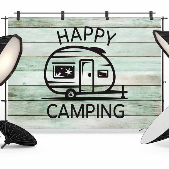 7x5ft Photo Backdrop, Camping Car Soft Polyester Backdrop Curtains Photography Backdrops, Farmhouse Cabin Retro Green Wooden Grain Brushed Background for Photoshoots Studio Video Portrait Parties