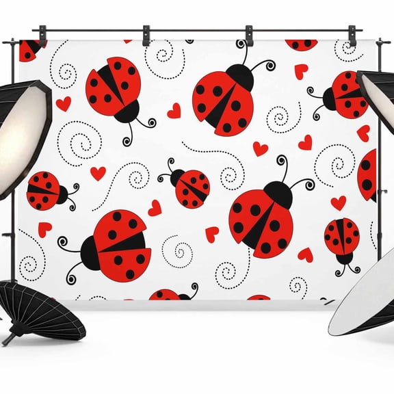 7x5ft Photo Backdrop, Cartoon Animals Soft Polyester Backdrop Curtains Photography Backdrops, Funny Modern Simple Red Love Stripes Brushed Background for Photoshoots Studio Video Portrait Parties