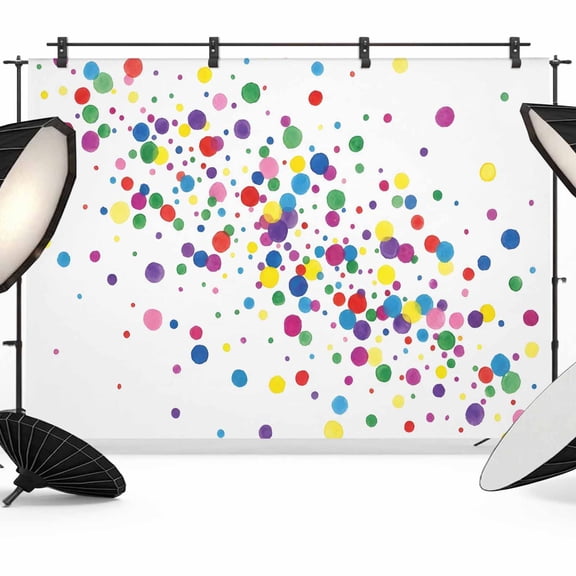7x5ft Photo Backdrop, Colorful Polka Dot Soft Polyester Backdrop Curtains Photography Backdrops, Cartoon Cute Abstract Graffiti Brushed Background for Photoshoots Studio Video Portrait Parties