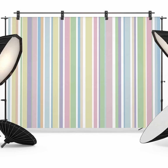 7x5ft Photo Backdrop, Colorful Striped Soft Polyester Backdrop Curtains Photography Backdrops, Farmhouse Rainbow Color Stripes Brushed Background for Photoshoots Studio Video Portrait Parties