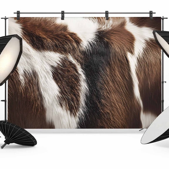 7x5ft Photo Backdrop, Cow Prints Soft Polyester Backdrop Curtains Photography Backdrops, Farmhouse Country Animals Fur Print Brushed Background for Photoshoots Studio Video Portrait Parties