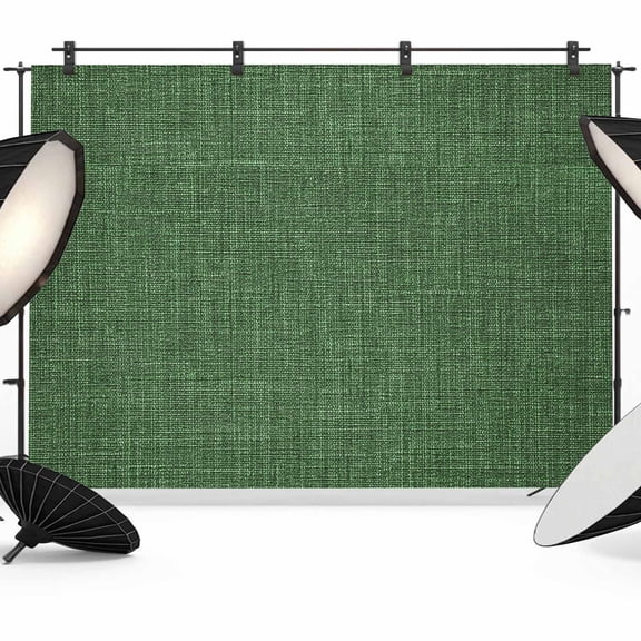 7x5ft Photo Backdrop, Dark Green Burlap Texture Soft Polyester Backdrop Curtains Photography Backdrops, Farmhouse Vintage Green Brushed Background for Photoshoots Studio Video Portrait Parties