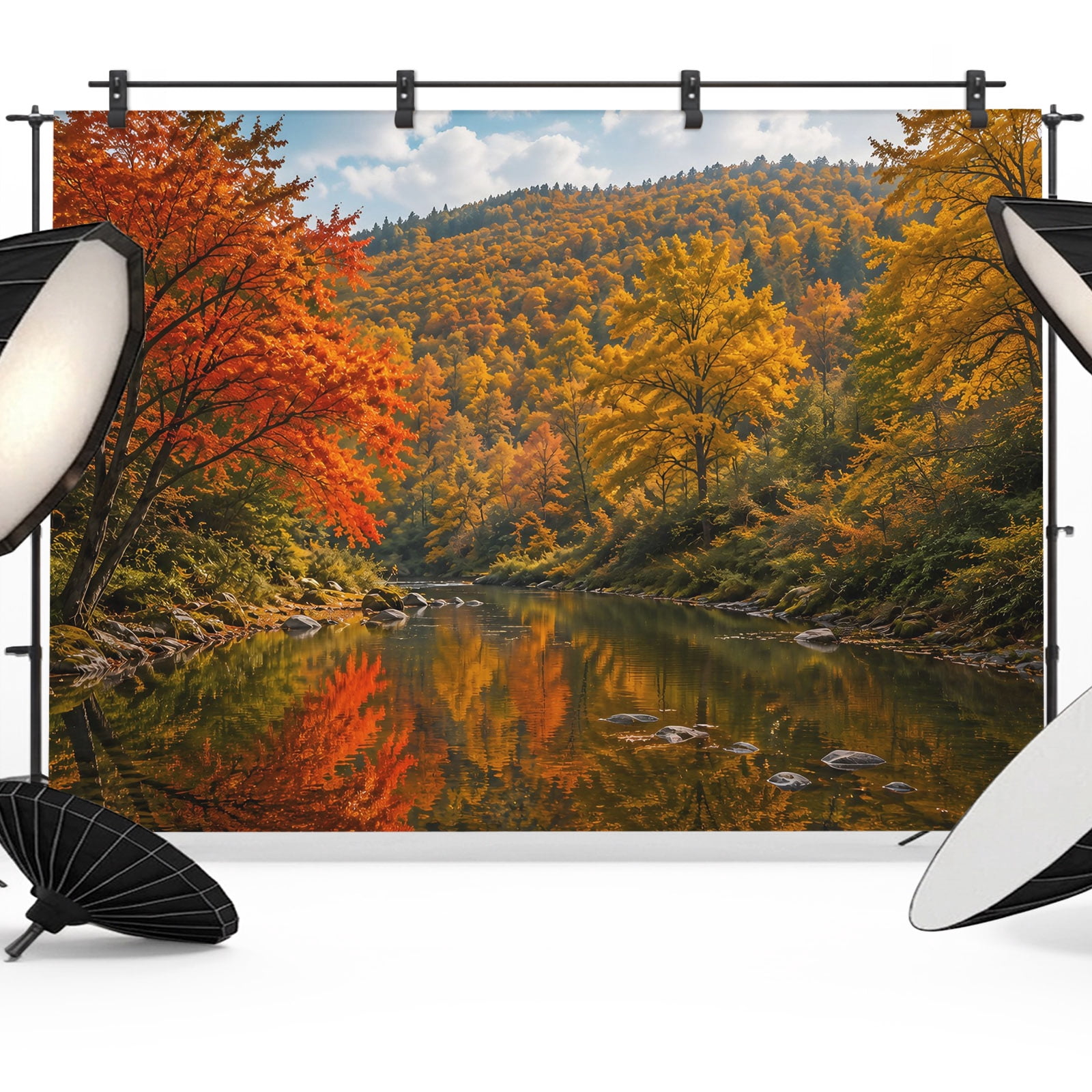 Typical Backdrop 7x5ft Photo Backdrop, Fall Forest Soft Polyester Backdrop Curtains ...
