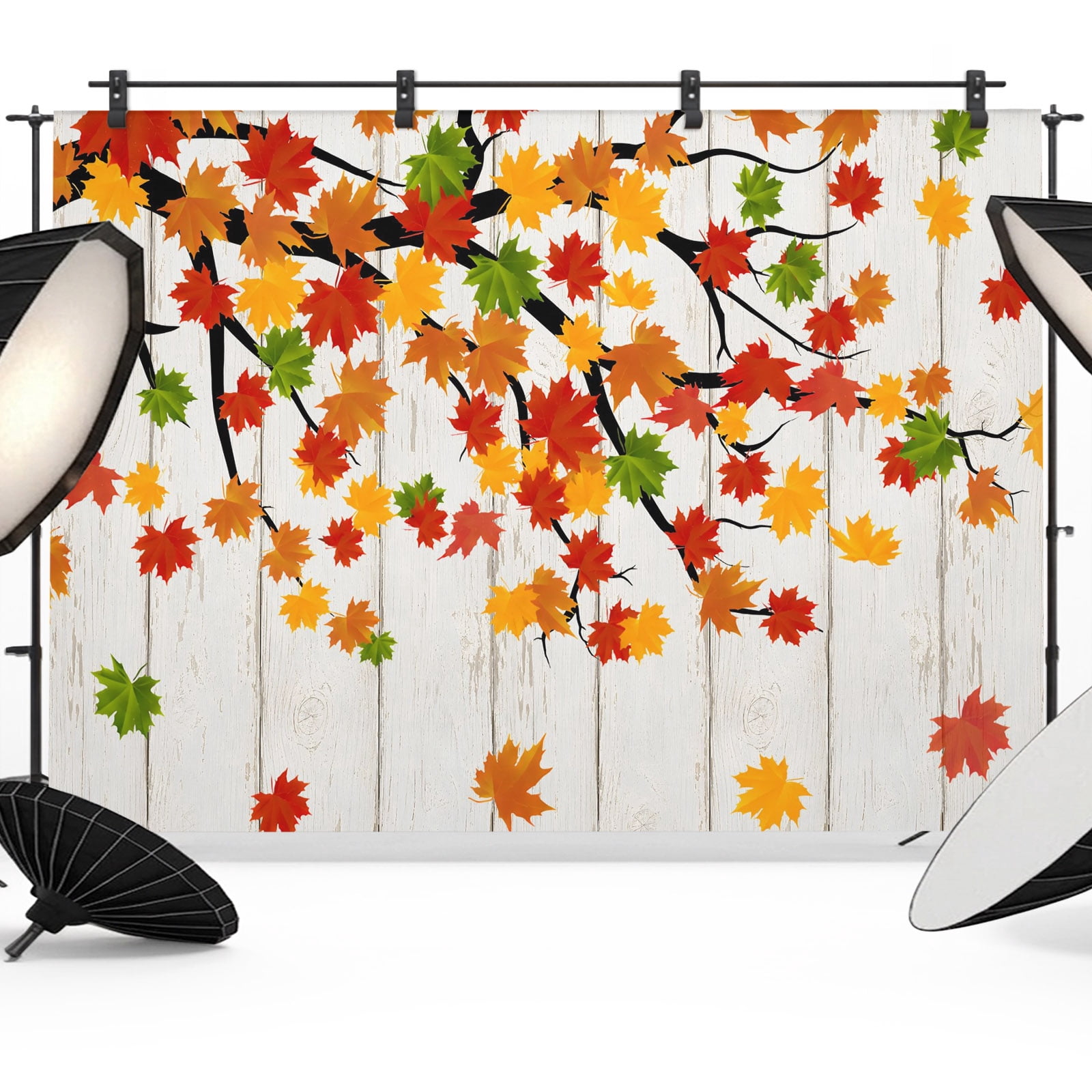 Typical Backdrop 7x5ft Photo Backdrop, Fall Leaves Soft Polyester Backdrop Curtains ...