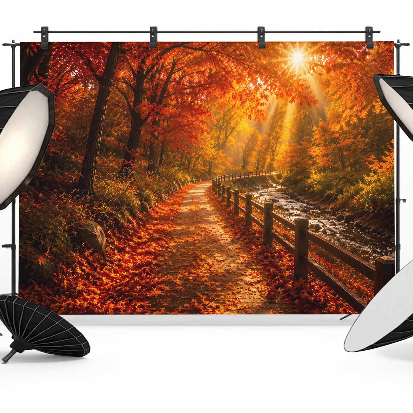7x5ft Photo Backdrop, Fall Soft Polyester Backdrop Curtains Photography ...