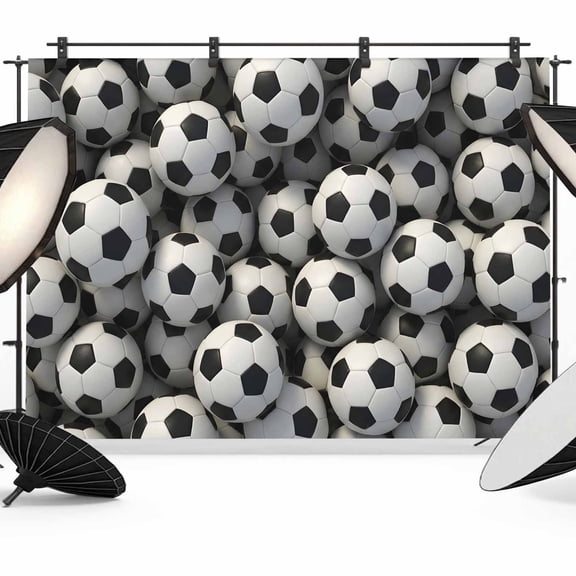 7x5ft Photo Backdrop, Football Sports Soft Polyester Backdrop Curtains Photography Backdrops, Modern Chic Classic Soccer Textured Brushed Background for Photoshoots Studio Video Portrait Parties