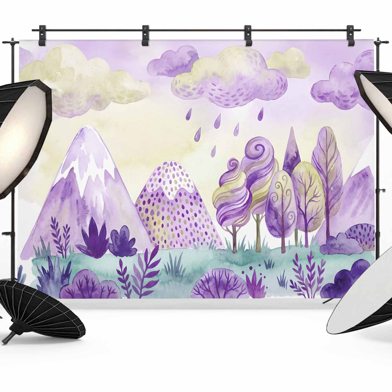 7x5ft Photo Backdrop, Forest Simple Line-drawing Soft Polyester ...