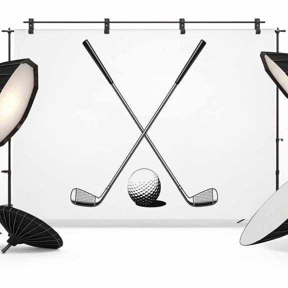 7x5ft Photo Backdrop, Golf Ball Soft Polyester Backdrop Curtains Photography Backdrops, Minimalist Golf Club Abstract Simple Retro Brushed Background for Photoshoots Studio Video Portrait Parties