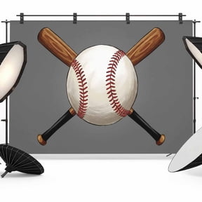 7x5ft Photo Backdrop, Gray Baseball Soft Polyester Backdrop Curtains Photography Backdrops, Modern Sport Games Watercolor Brushed Background for Photoshoots Studio Video Portrait Parties