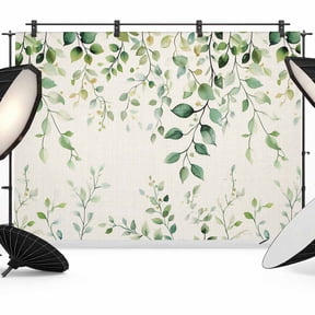 7x5ft Photo Backdrop, Green Eucalyptus Soft Polyester Backdrop Curtains Photography Backdrops, Country Nature Leaf Succulent Plant Brushed Background for Photoshoots Studio Video Portrait Parties