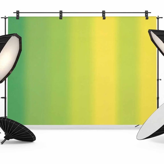 7x5ft Photo Backdrop, Green Yellow Omvre Striped Soft Polyester Backdrop Curtains Photography Backdrops, Color Vertical Stripe Brushed Background for Photoshoots Studio Video Portrait Parties