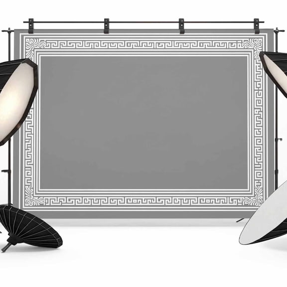 7x5ft Photo Backdrop, Grey Geometric Soft Polyester Backdrop Curtains Photography Backdrops, Bohemia Tribal Farm Tribal Patterned Brushed Background for Photoshoots Studio Video Portrait Parties