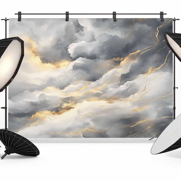 7x5ft Photo Backdrop, Grey Marble Soft Polyester Backdrop Curtains Photography Backdrops, Modern Abstract Ink Painted Aesthetics Brushed Background for Photoshoots Studio Video Portrait Parties