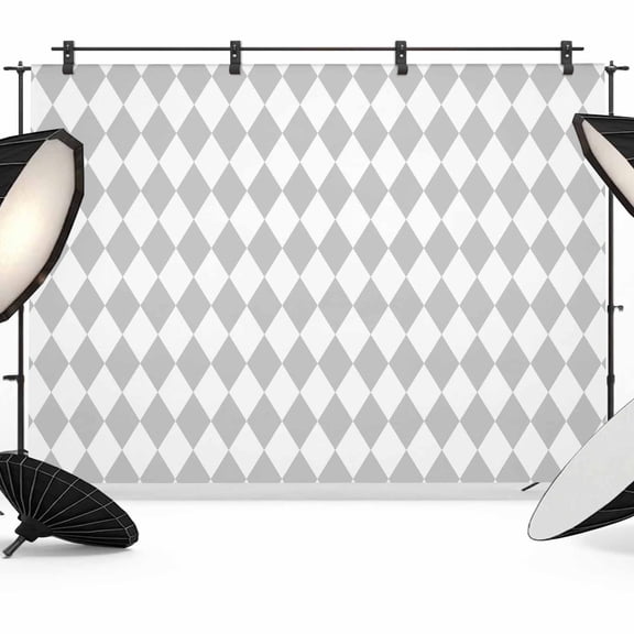 7x5ft Photo Backdrop, Grey Plaid Soft Polyester Backdrop Curtains Photography Backdrops, Modern Minimalist Geometric Gingham Checkered Brushed Background for Photoshoots Studio Video Portrait Parties