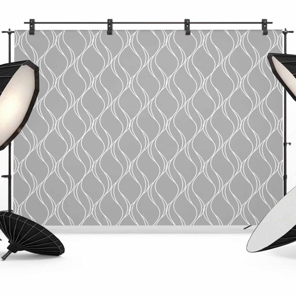7x5ft Photo Backdrop, Grey White Stripes Soft Polyester Backdrop Curtains Photography Backdrops, Simple Geometric Modern Monochrome Brushed Background for Photoshoots Studio Video Portrait Parties