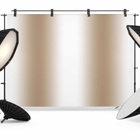 7x5ft Photo Backdrop, Khaki White Ombre Soft Polyester Backdrop Curtains Photography Backdrops, Modern Abstract Art Farmhouse Gradient Brushed Background for Photoshoots Studio Video Portrait Parties