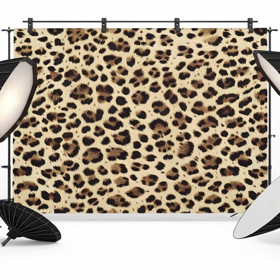 7x5ft Photo Backdrop, Leopard Printed Soft Polyester Backdrop Curtains Photography Backdrops, Modern Animal Fur Patterns Brushed Background for Photoshoots Studio Video Portrait Parties