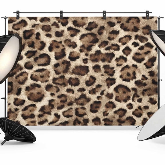 7x5ft Photo Backdrop, Leopard Soft Polyester Backdrop Curtains Photography Backdrops, Farmhouse Retro Classic Brown Brushed Background for Photoshoots Studio Video Portrait Parties