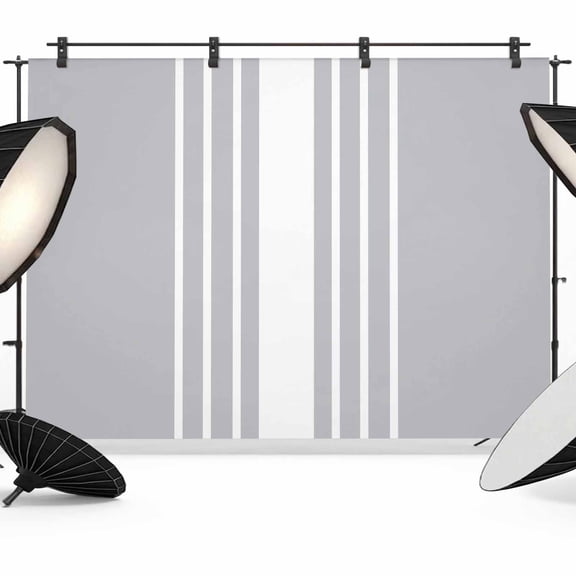 7x5ft Photo Backdrop, Light Grey Striped Soft Polyester Backdrop Curtains Photography Backdrops, White Simple Neutral Modern Brushed Background for Photoshoots Studio Video Portrait Parties