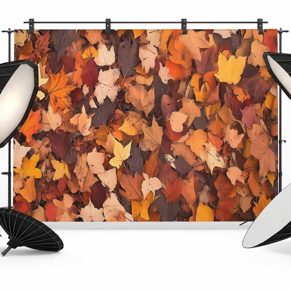 7x5ft Photo Backdrop, Maple Leaf Autumn Soft Polyester Backdrop Curtains Photography Backdrops, Farmhouse Fall Botanical Leaves Brushed Background for Photoshoots Studio Video Portrait Parties