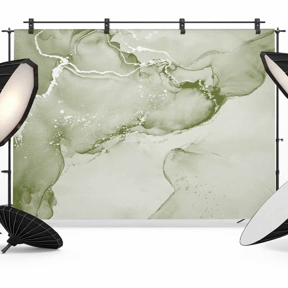 7x5ft Photo Backdrop, Marble Sage Green Soft Polyester Backdrop Curtains Photography Backdrops, Modern Abstract Ink Painting Luxury Brushed Background for Photoshoots Studio Video Portrait Parties