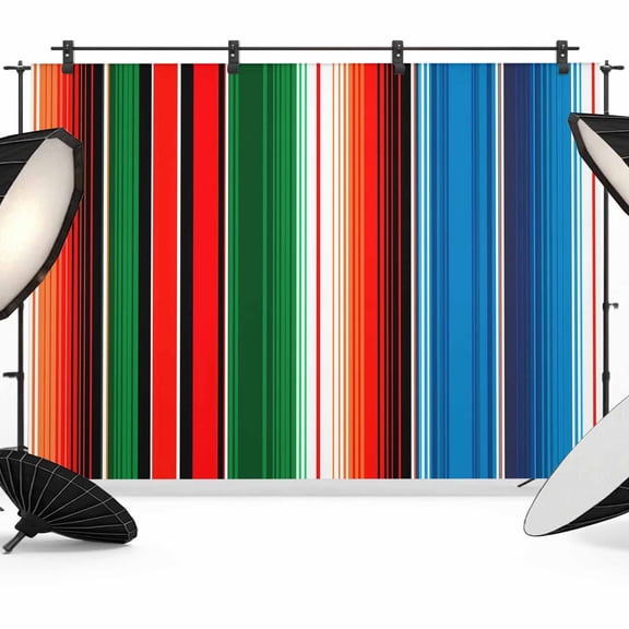 7x5ft Photo Backdrop, Mexican Serape Soft Polyester Backdrop Curtains Photography Backdrops, Colorful Stripes Vertical Lines Abstract Brushed Background for Photoshoots Studio Video Portrait Parties