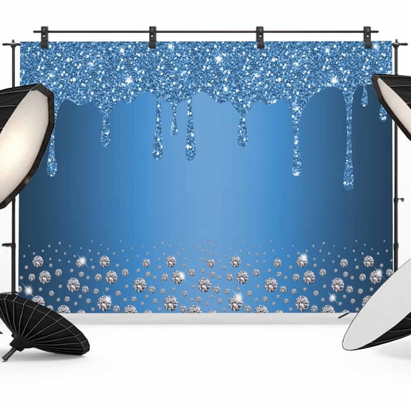 7x5ft Photo Backdrop, Modern Blue Soft Polyester Backdrop Curtains Photography Backdrops, Abstract Diamond Luxury Gradient Brushed Background for Photoshoots Studio Video Portrait Parties