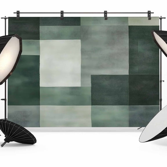 7x5ft Photo Backdrop, Modern Green Soft Polyester Backdrop Curtains Photography Backdrops, Square Smear Street Art Neutral Textured Brushed Background for Photoshoots Studio Video Portrait Parties