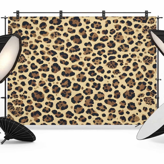 7x5ft Photo Backdrop, Modern Leopard Textured Soft Polyester Backdrop Curtains Photography Backdrops, Chic Animal Fur Printed Brushed Background for Photoshoots Studio Video Portrait Parties